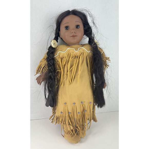 American Girl Kaya Doll Brown Eyes Brown Straight Hair 18" Medium Native 2017 - Picture 13 of 13